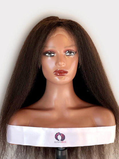 Perruque Lace wigs ALIYA KINKY STRAIGHT 26 pouces 200% Density.Human Hair. - ELIYASCORNER